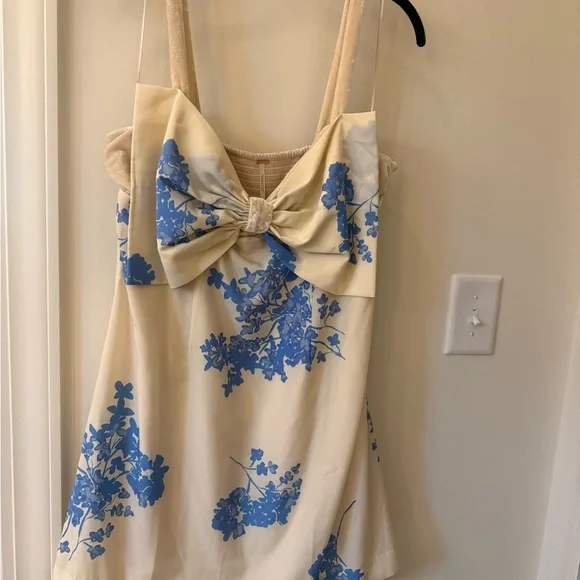 white flower bridal shower dress Jane Summers Anna Designer Modern Short White Wedding and Chic Bridal Party Dress 8 / Buttons